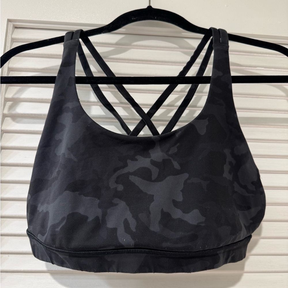 Lululemon Athletica Black Camo Sports Bra
